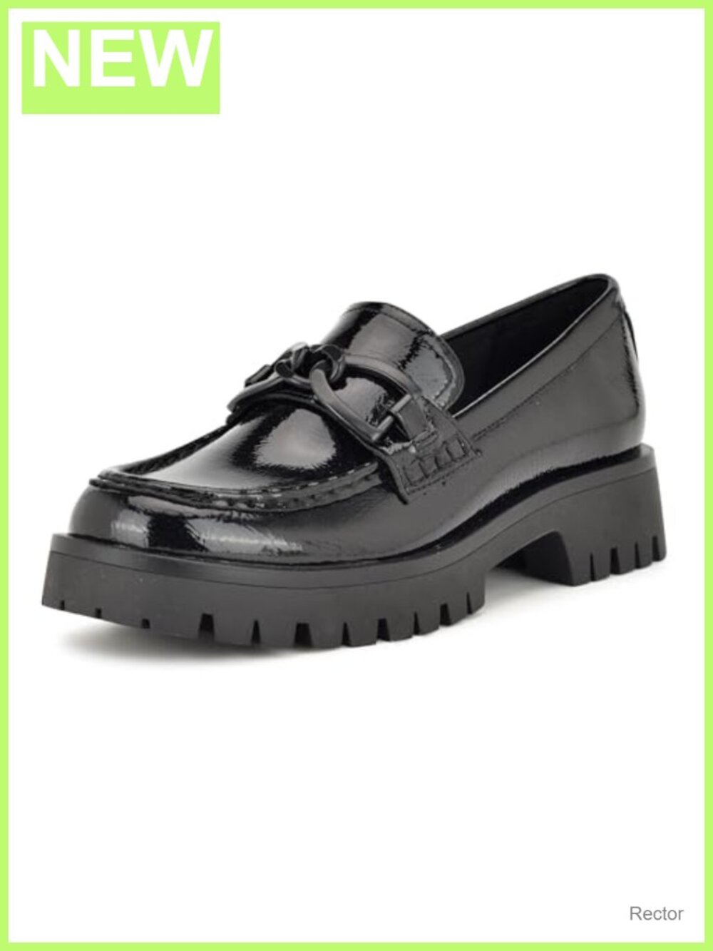 Nine West Gables Leather Lug Sole Loafer Slip-On Shoes Women's